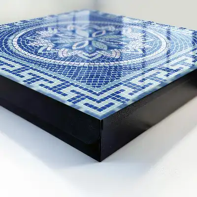 Key cabinet Blue mosaic with a floral pattern