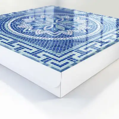 Key cabinet Blue mosaic with a floral pattern