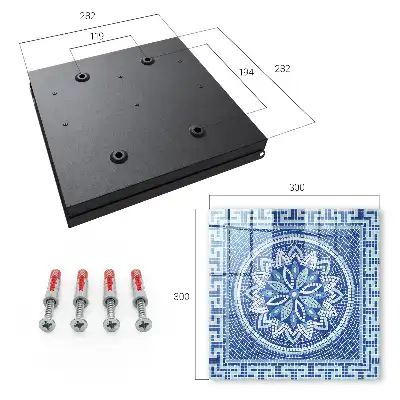 Key cabinet Blue mosaic with a floral pattern