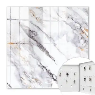 Wall mounted key box Marble elegance with a touch of luxury
