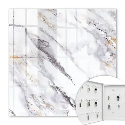 Wall mounted key box Marble elegance with a touch of luxury