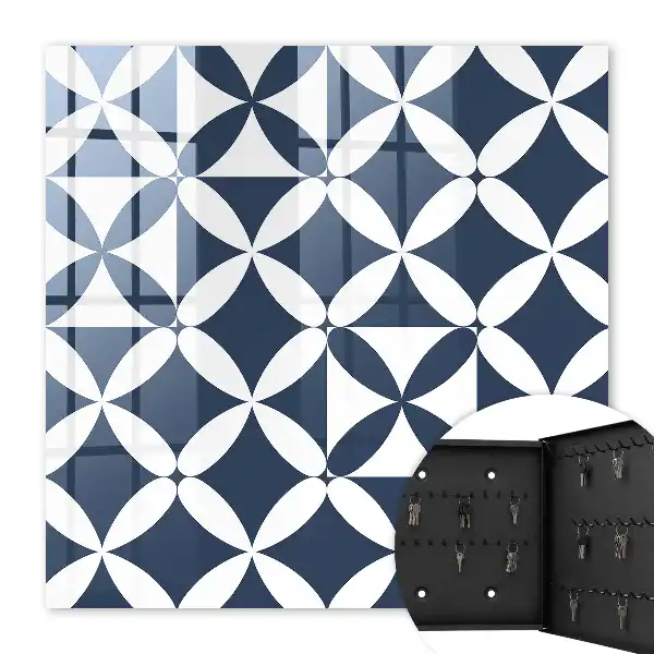 Decorative key box Geometric elegance in a contrasting arrangement