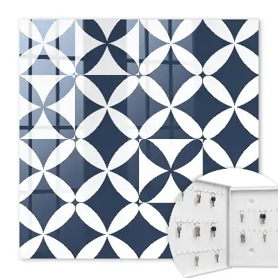 Decorative key box Geometric elegance in a contrasting arrangement