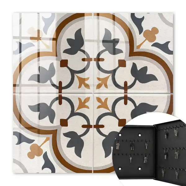 Key cabinet Geometric elegance of beige and gray