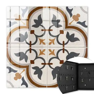 Key cabinet Geometric elegance of beige and gray