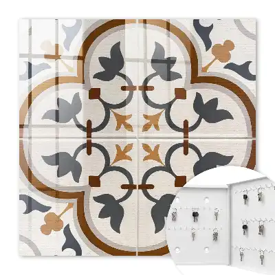 Key cabinet Geometric elegance of beige and gray