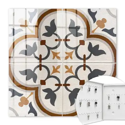 Key cabinet Geometric elegance of beige and gray