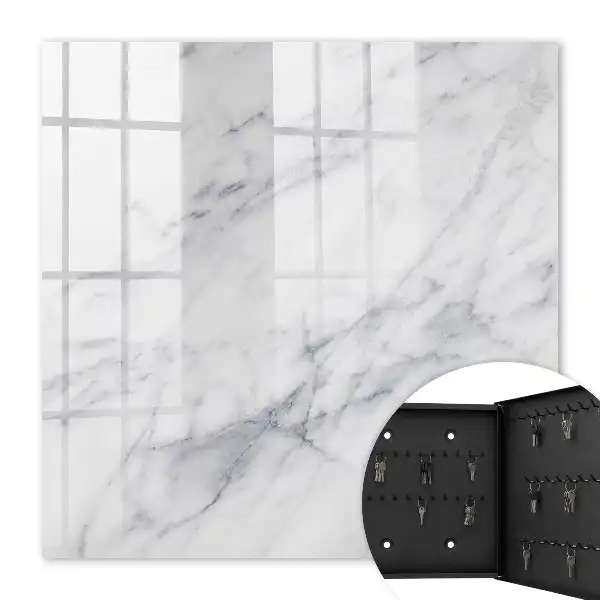 Wall mounted key cabinet Marble elegance with a white background