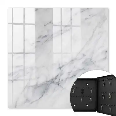 Wall mounted key cabinet Marble elegance with a white background