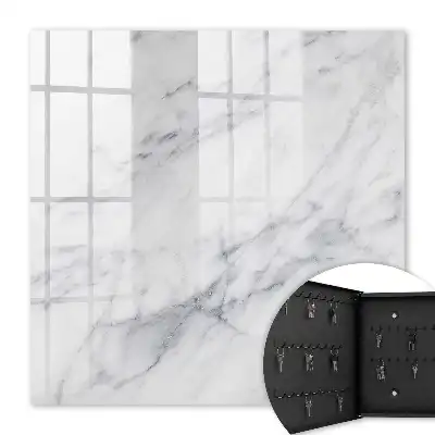 Wall mounted key cabinet Marble elegance with a white background