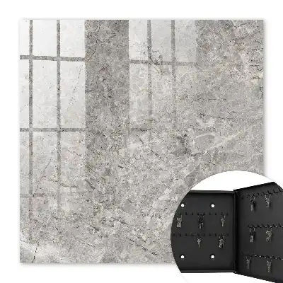 Wall mounted key cabinet Marble background with a gray and beige pattern
