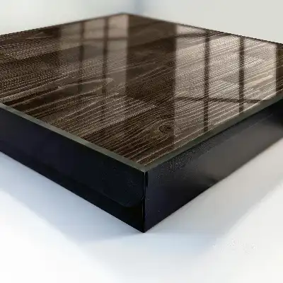 Key cabinet Brown wood with distinct grain
