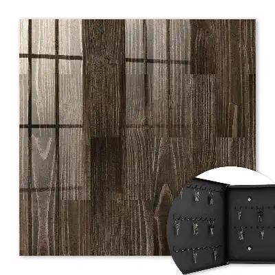 Key cabinet Brown wood with distinct grain