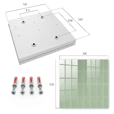 Wall mounted key box Green tiles in a symmetrical arrangement