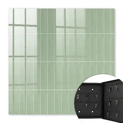 Key box for home Green checkered minimalist style