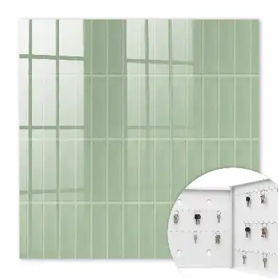 Key box for home Green checkered minimalist style