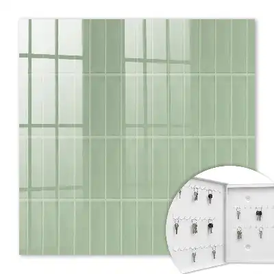 Key box for home Green checkered minimalist style