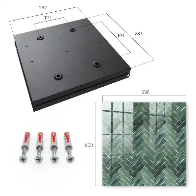 Wall mounted key cabinet Green herringbone natural charm