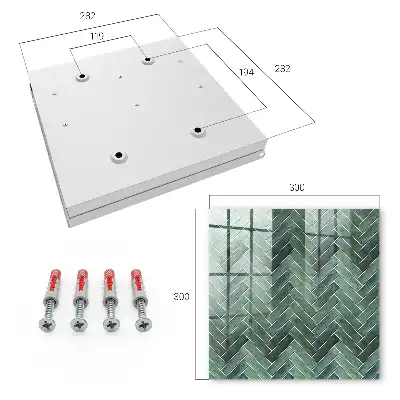 Wall mounted key cabinet Green herringbone natural charm