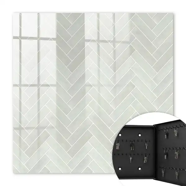 Key cabinet Herringbone pattern in muted colors