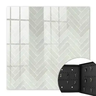 Key cabinet Herringbone pattern in muted colors