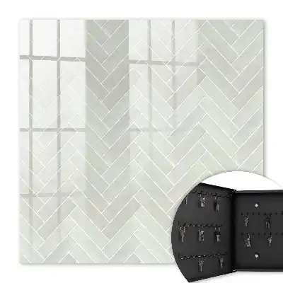 Key cabinet Herringbone pattern in muted colors
