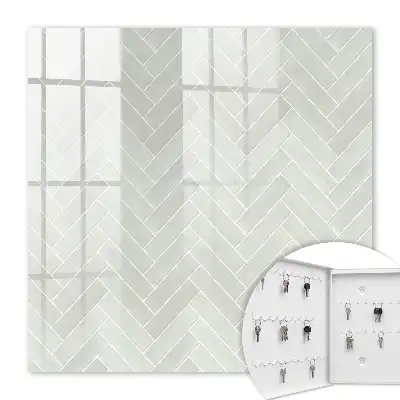 Key cabinet Herringbone pattern in muted colors