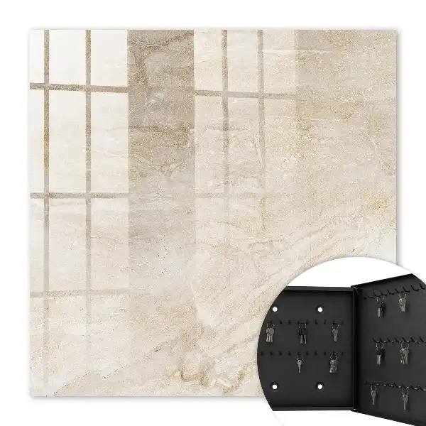 Wall mounted key cabinet Beige marble natural structures