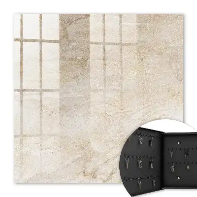 Wall mounted key cabinet Beige marble natural structures