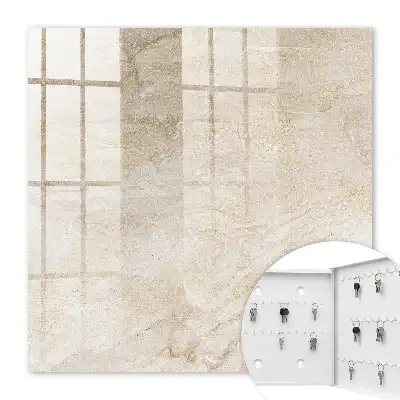 Wall mounted key cabinet Beige marble natural structures