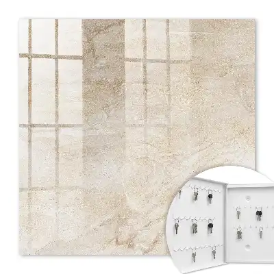 Wall mounted key cabinet Beige marble natural structures