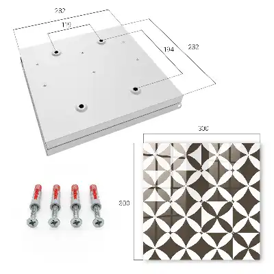 Decorative key box Geometric composition symmetrical contrasting