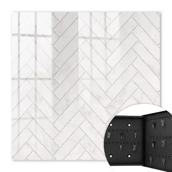 Key cabinet Marble Herringbone Accent