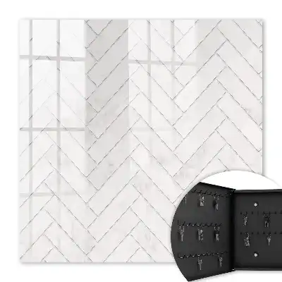 Key cabinet Marble Herringbone Accent