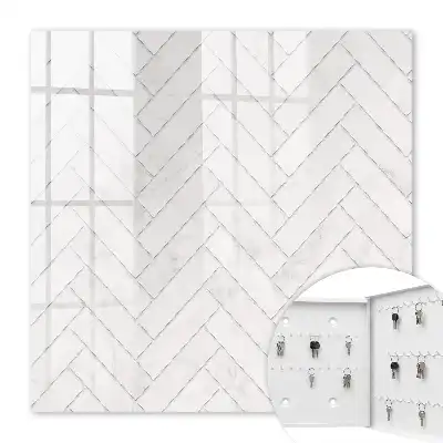 Key cabinet Marble Herringbone Accent