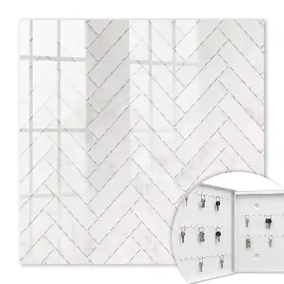 Key cabinet Marble Herringbone Accent