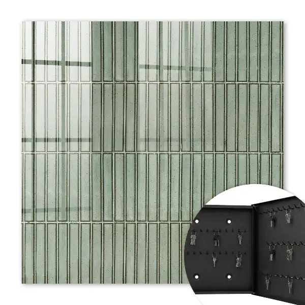 Wall mounted key box Green pattern tile design