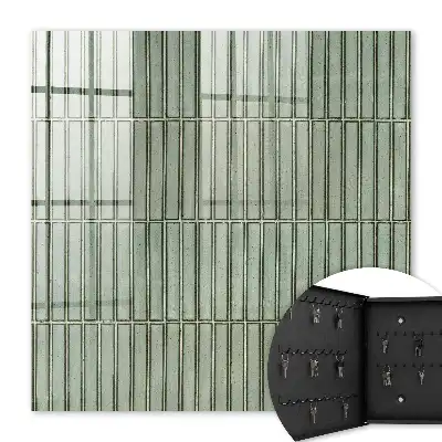 Wall mounted key box Green pattern tile design