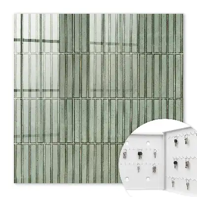 Wall mounted key box Green pattern tile design