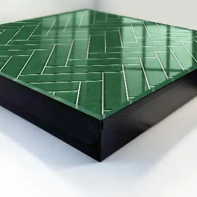 Wall mounted key cabinet The green herringbone of a space of elegance