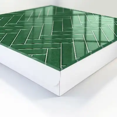 Wall mounted key cabinet The green herringbone of a space of elegance