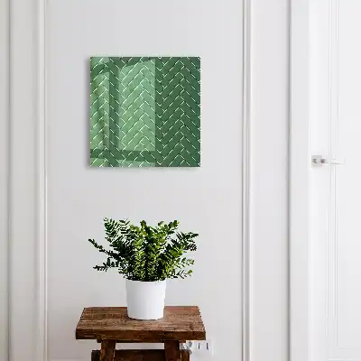 Wall mounted key cabinet The green herringbone of a space of elegance