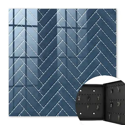 Key cabinet Herringbone navy blue