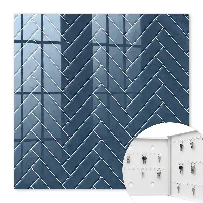 Key cabinet Herringbone navy blue
