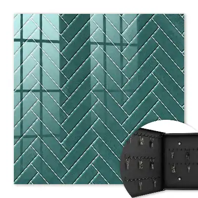 Wall mounted key box Herringbone turquoise color