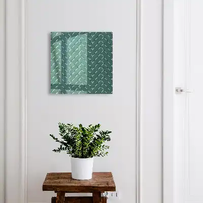 Wall mounted key box Herringbone turquoise color