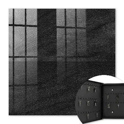 Wall mounted key cabinet Elegant black and gray