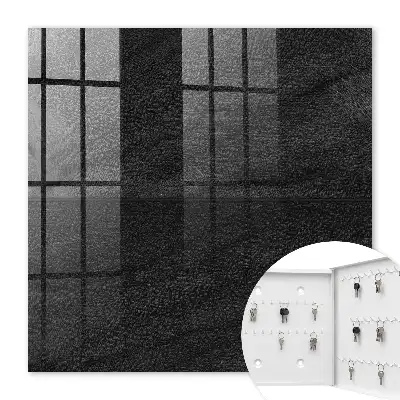 Wall mounted key cabinet Elegant black and gray