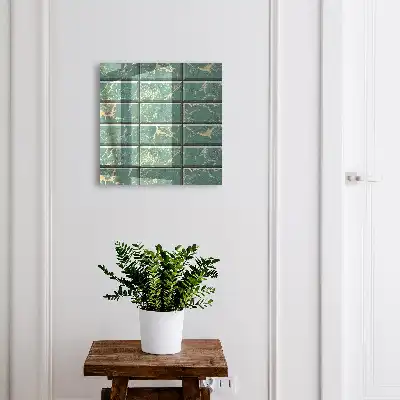 Key box for home Green marble tiles