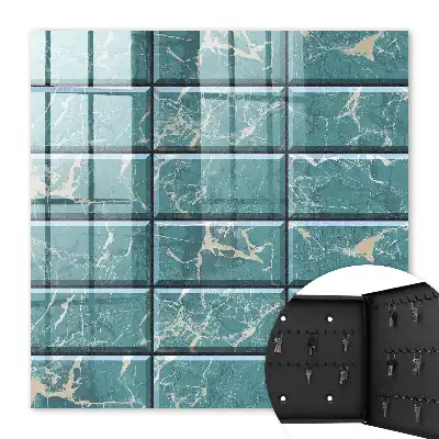 Decorative key box Turquoise marble tiles